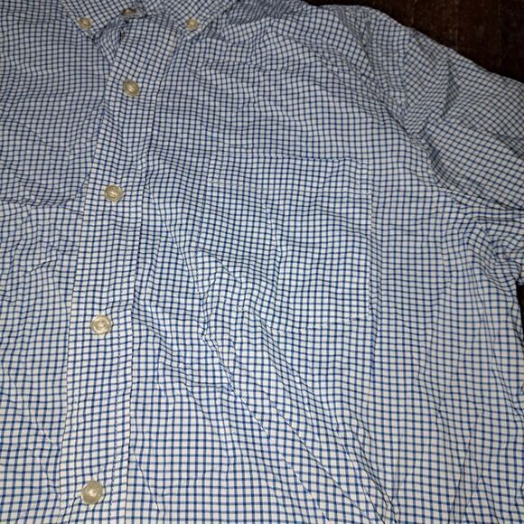 Medium Chaps Performance Blue With Long Sleeve Button Front Dress Shirt w Collar - Picture 2 of 4